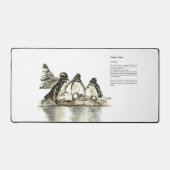 Handgemalte Print gefährdete Pinguin Mouse Pad Schreibtischunterlage (Vorderseite)