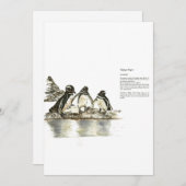 Handgemalte Print gefährdete Pinguine Einladung (Vorne/Hinten)