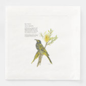 Handgemalte Printwerbung gefährdet Honeyeater Napk Serviette (Vorderseite)