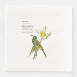 Handgemalte Printwerbung gefährdet Honeyeater Napk Serviette