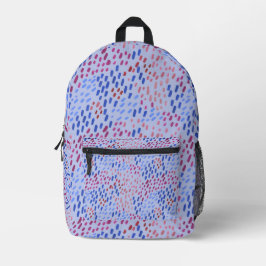 Handgemalte Punkte Blau Periwinkle Bedruckter Rucksack