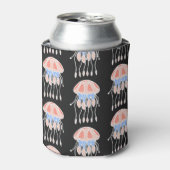 Handgemalte Quallen, lebendiges Vintages Muster. Dosenkühler (Kanne Vorderseite)