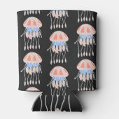 Handgemalte Quallen, lebendiges Vintages Muster. Dosenkühler (Rückseite)