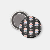 Handgemalte Quallen, lebendiges Vintages Muster. Magnet (Vorderseite/Rückseite)