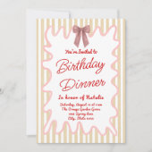Handgemalte Rahmen Streifen Geburtstagsessen Einladung (Vorderseite)