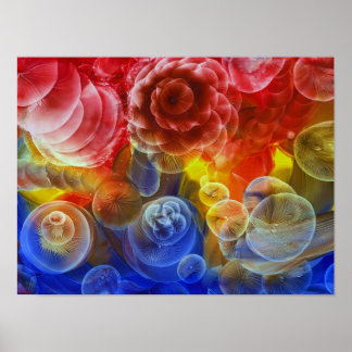 Handgemalte Regenbogen-Blasen-Abstrakte Kunst Poster