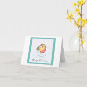 Handgemalte Robin-Weihnachtskarte Karte (Gelbe Blume)