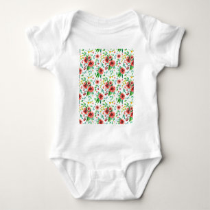 Handgemalte rosa Blume Blumenmuster-23498 Baby Strampler