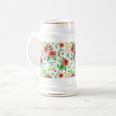 Handgemalte rosa Blume Blumenmuster-23498 Bierglas (Vorderseite Links)