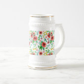 Handgemalte rosa Blume Blumenmuster-23498 Bierglas (VorderseiteRechts)