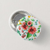 Handgemalte rosa Blume Blumenmuster-23498 Button (Vorne & Hinten)