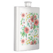 Handgemalte rosa Blume Blumenmuster-23498 Flachmann (Rechts)