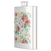Handgemalte rosa Blume Blumenmuster-23498 Flachmann (Links)