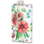 Handgemalte rosa Blume Blumenmuster-23498 Flachmann (Links)