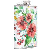 Handgemalte rosa Blume Blumenmuster-23498 Flachmann (Rechts)