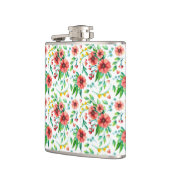 Handgemalte rosa Blume Blumenmuster-23498 Flachmann (Links)