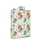 Handgemalte rosa Blume Blumenmuster-23498 Flachmann (Rechts)