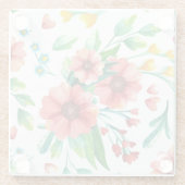 Handgemalte rosa Blume Blumenmuster-23498 Glasuntersetzer (Rückseite)