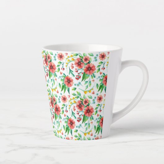 Handgemalte rosa Blume Blumenmuster-23498 Milchtasse (Rechts)