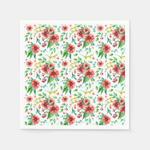 Handgemalte rosa Blume Blumenmuster-23498 Serviette