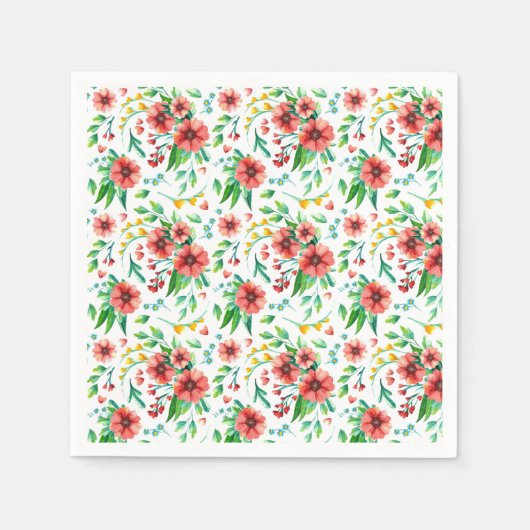 Handgemalte rosa Blume Blumenmuster-23498 Serviette (Vorderseite)