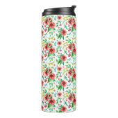 Handgemalte rosa Blume Blumenmuster-23498 Thermosbecher (Nach links gedreht)