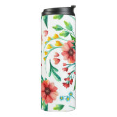 Handgemalte rosa Blume Blumenmuster-23498 Thermosbecher (Nach links gedreht)