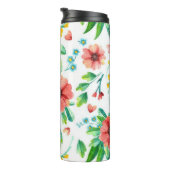 Handgemalte rosa Blume Blumenmuster-23498 Thermosbecher (Nach rechts gedreht)