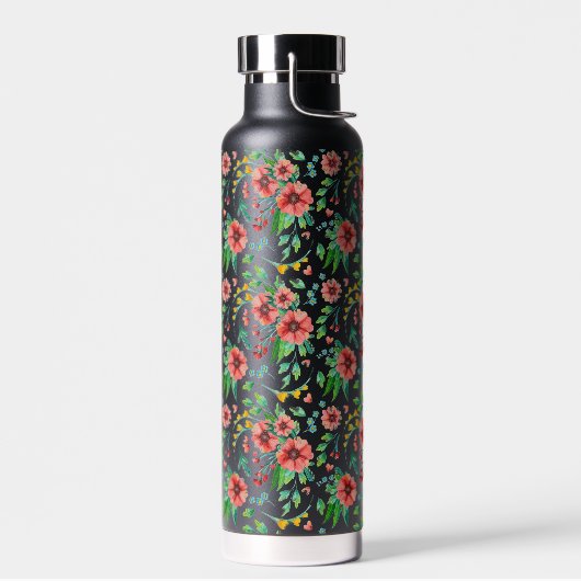 Handgemalte rosa Blume Blumenmuster-23498 Trinkflasche (Links)