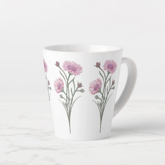 Handgemalte, rosa Blume Milchtasse (Rechte Ecke)