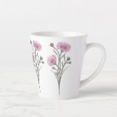 Handgemalte, rosa Blume Milchtasse (Rechts)