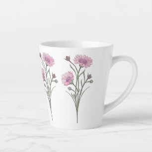 Handgemalte, rosa Blume Milchtasse