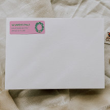 Handgemalte rosa grüne Weihnachtsgirlande Adresse