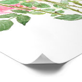 handgemalte rosa Rose Aquarell Poster (Ecke)