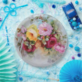 Handgemalte Rose im antiken Stil zum Geburtstag Pappteller (Party)