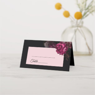Handgemalte Rosen Dunkle Blumen Hochzeit Platzkarte