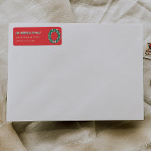 Handgemalte rote grüne Weihnachtsgirlande Adresse