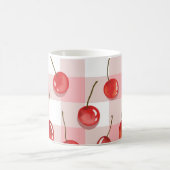 Handgemalte rote Kirschen nahtloses Muster Kaffeetasse (Mittel)