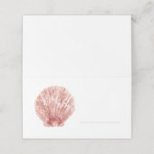 Handgemalte Scallop Sea Muschel Platzkarte (Außenseite Aufgefaltet)