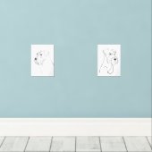 Handgemalte Schnauzer Minimalistische Haustierarbe Bilderwand Sets (Holzboden)