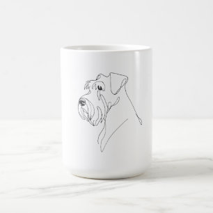 Handgemalte Schnauzer Minimalistische Hundekunst Kaffeetasse