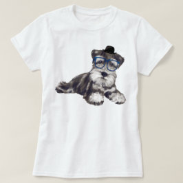 Handgemalte Schnauzer-Welpenhündin T-Shirt