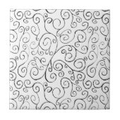 Handgemalte schwarze Krümmung auf Weiß Fliese (Vorderseite)