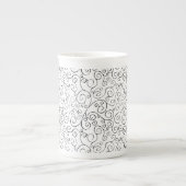 Handgemalte schwarze Krümmung auf Weiß Porzellantasse (Vorderseite)