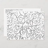 Handgemalte schwarze Krümmung auf Weiß Postkarte (Vorne/Hinten)