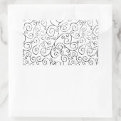 Handgemalte schwarze Krümmung auf Weiß Rechteckiger Aufkleber (Tasche)