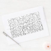 Handgemalte schwarze Krümmung auf Weiß Rechteckiger Aufkleber (Umschlag)