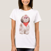 Handgemalte Shih Tzu Puppy Dog T-Shirt (Vorderseite)