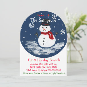 Handgemalte Snowman PERSONALIZE Arch Einladung