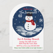 Handgemalte Snowman PERSONALIZE Arch Einladung (Vorne/Hinten)
